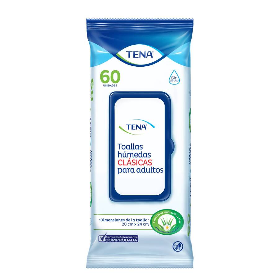 Toallas húmedas para adultos tena slip clásico 60 unidades