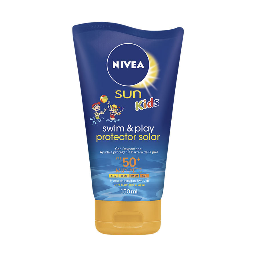 Bloqueador pediátrico nivea sun kids swim & play fps 50 150 ml