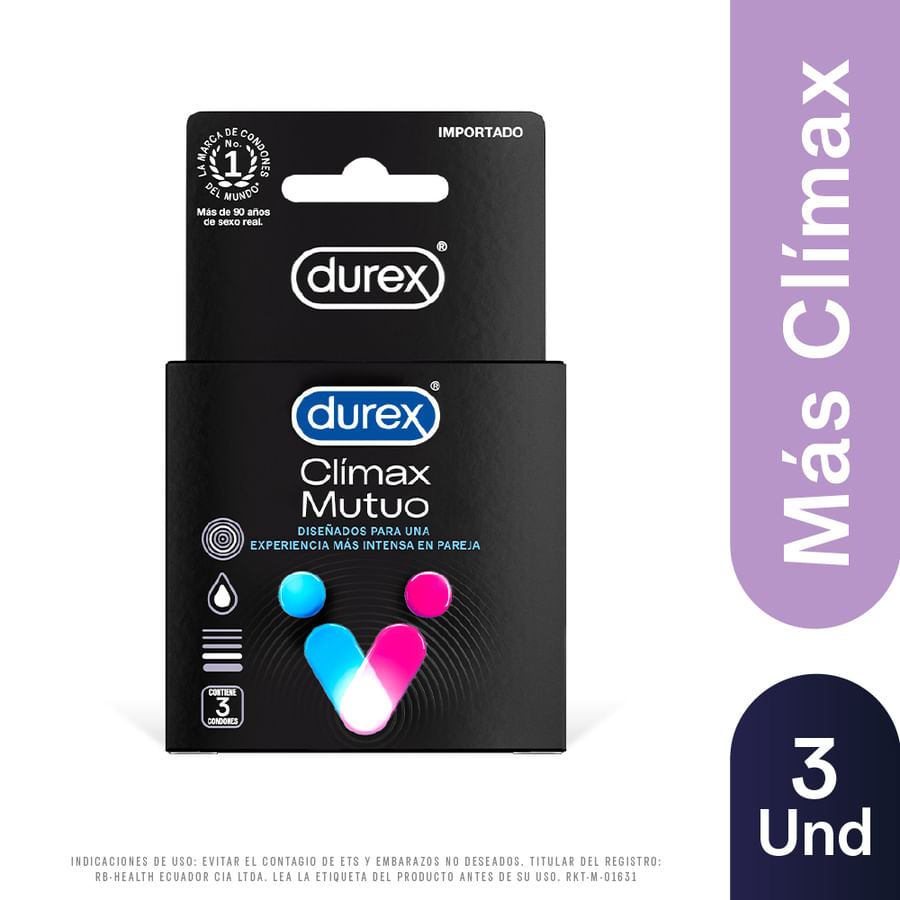 Durex condones climax mutuo caja de 3 preservativos