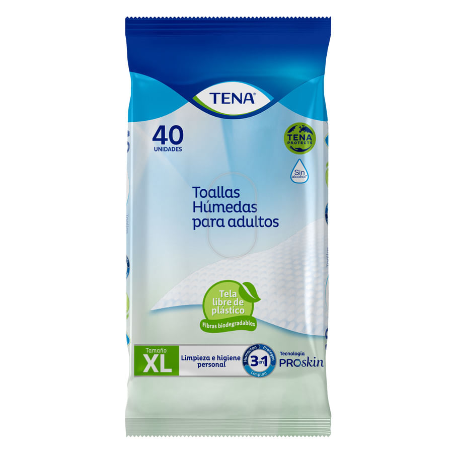 Toallas húmedas para adultos tena toallas húmedas 3 en 1 40 unidades