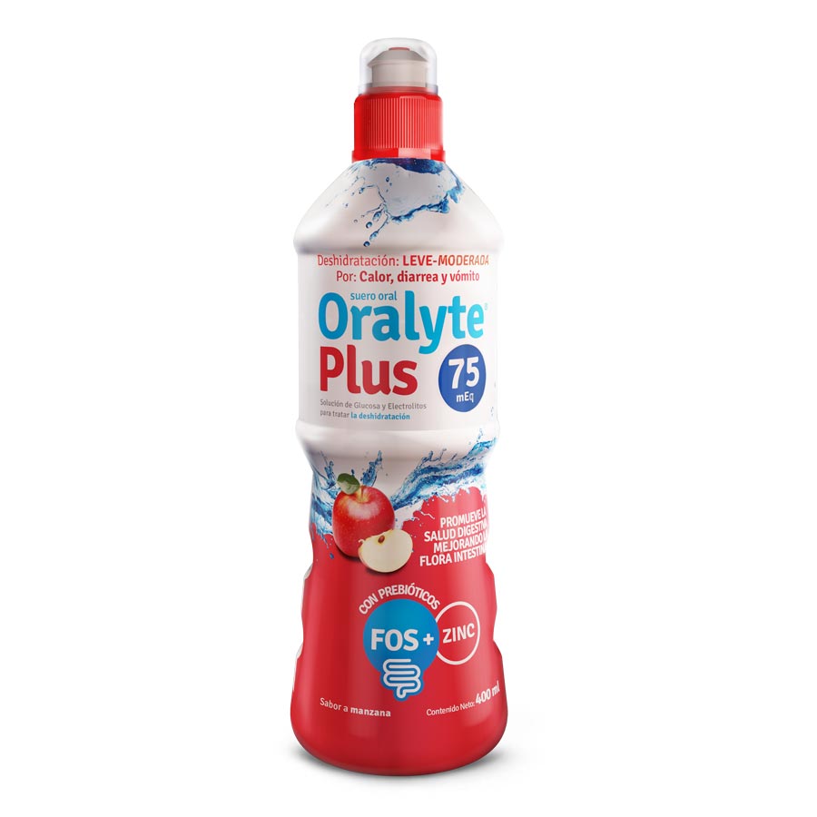 Oralyte plus 75meq manzana solución oral 400 ml
