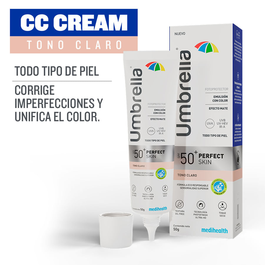 Protector solar umbrella perfect skin fps 50 tono claro 50 g