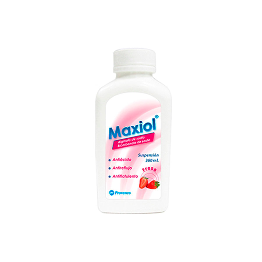 Antiácido maxiol fresa 500 mg x 260 mg x 100 mg suspensión 360 ml