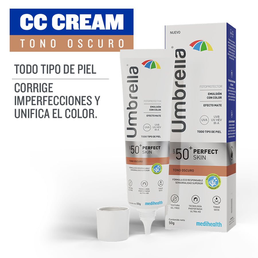 Protector solar umbrella perfect skin fps 50 tono oscuro 50 g