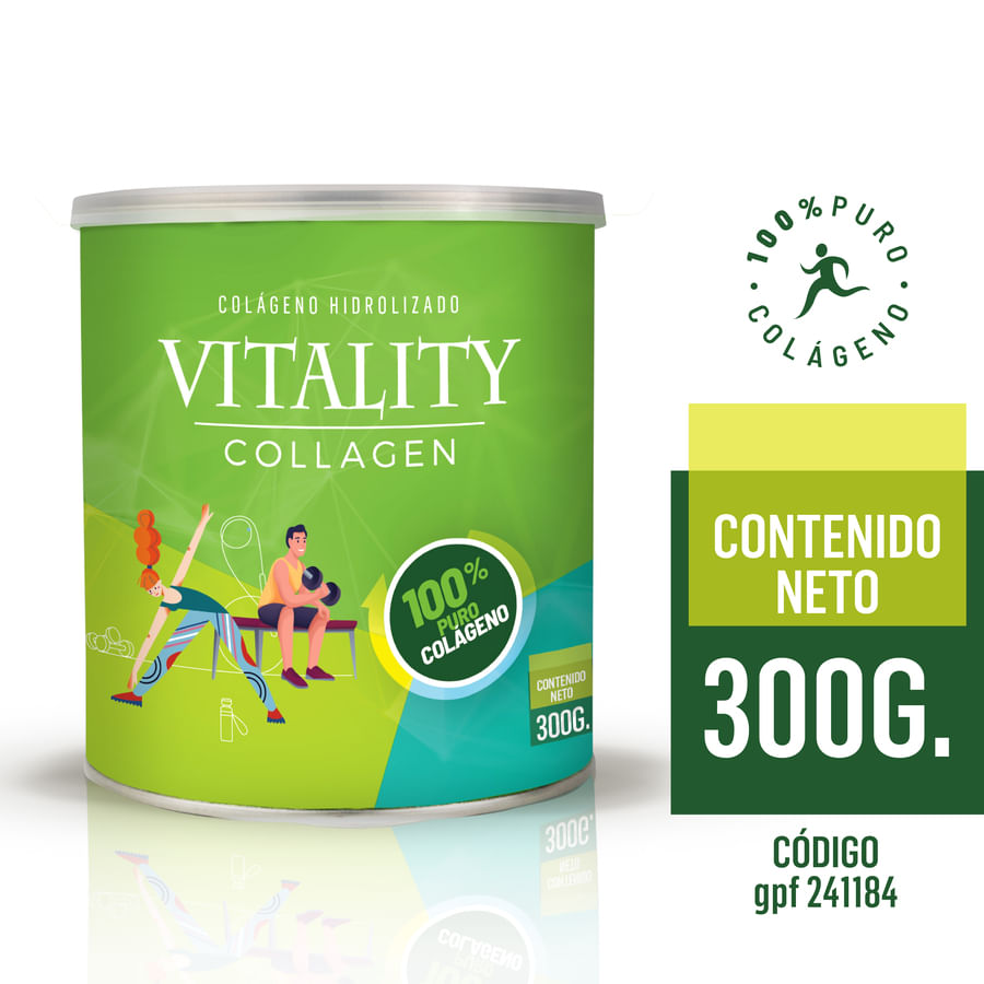 Vitality collagen colageno hidrolizado al 100 % en polvo 300 g