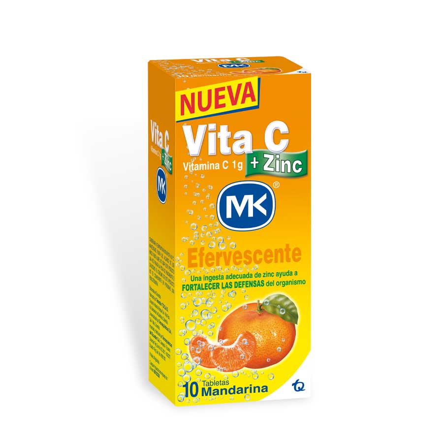 Vitamina c vita-c mandarina 1g x 10 mg tableta efervescente x 10