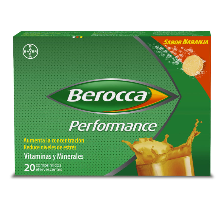 Berocca performance naranja comprimidos efervescentes x 20