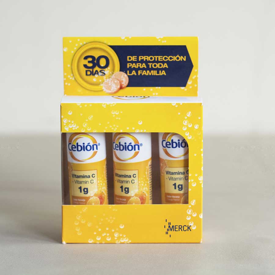 Cebion 1 g tabletas efervescentes 3 tubos