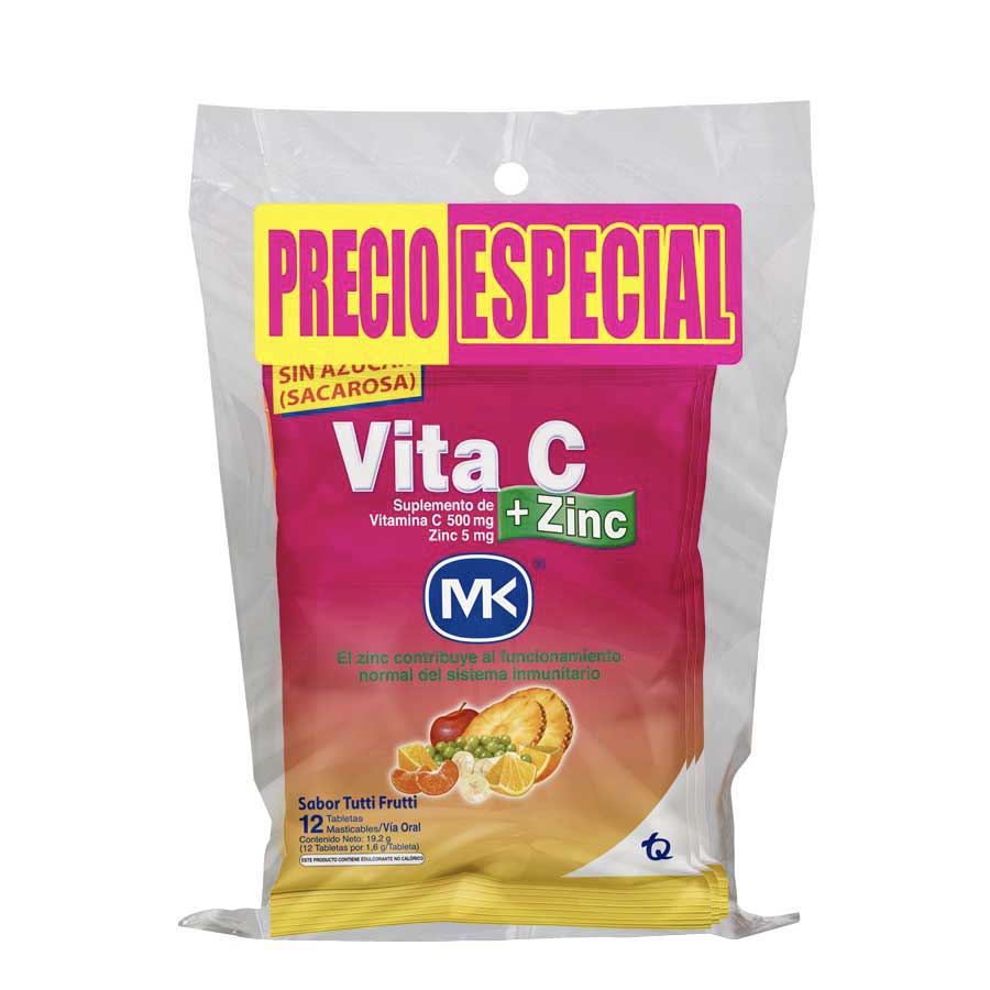 Vitamina c vita-c frutas 500 x 5 mg tableta masticable x 4
