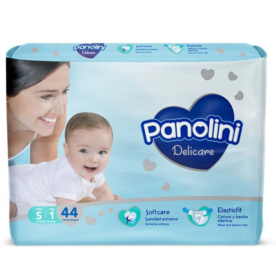 Pañal panolini delicare small 44 unidades