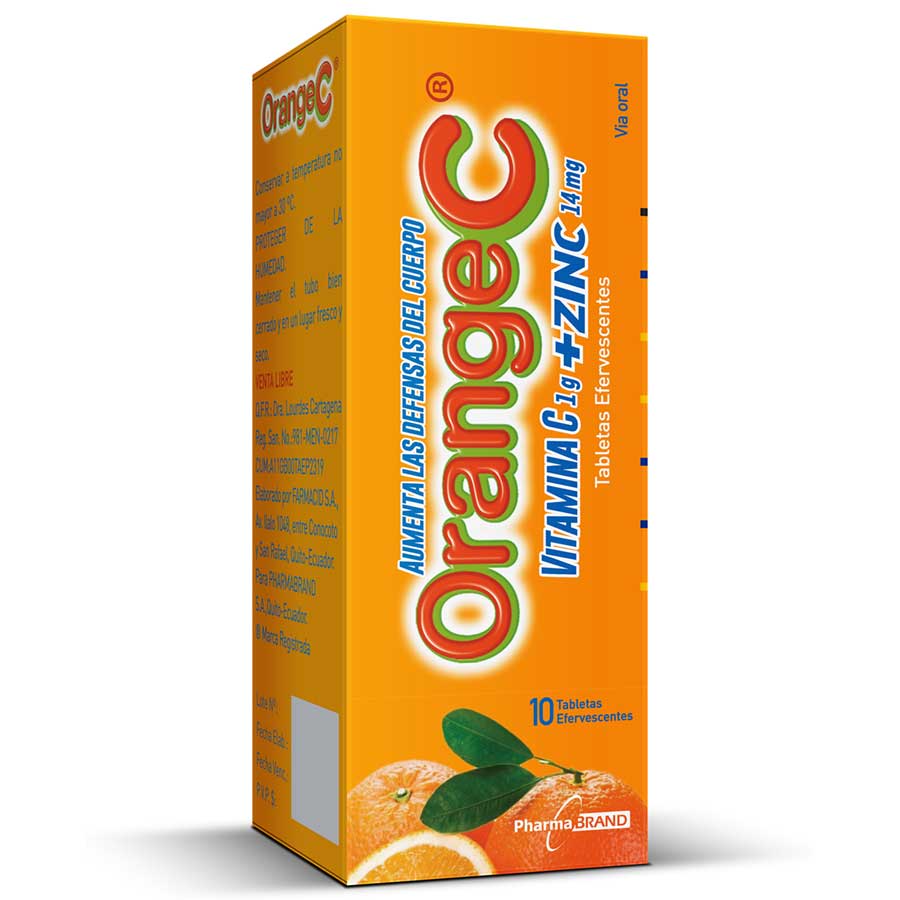 Orange c +zinc 1 gr polvo efervescente tubo x 10 tabletas