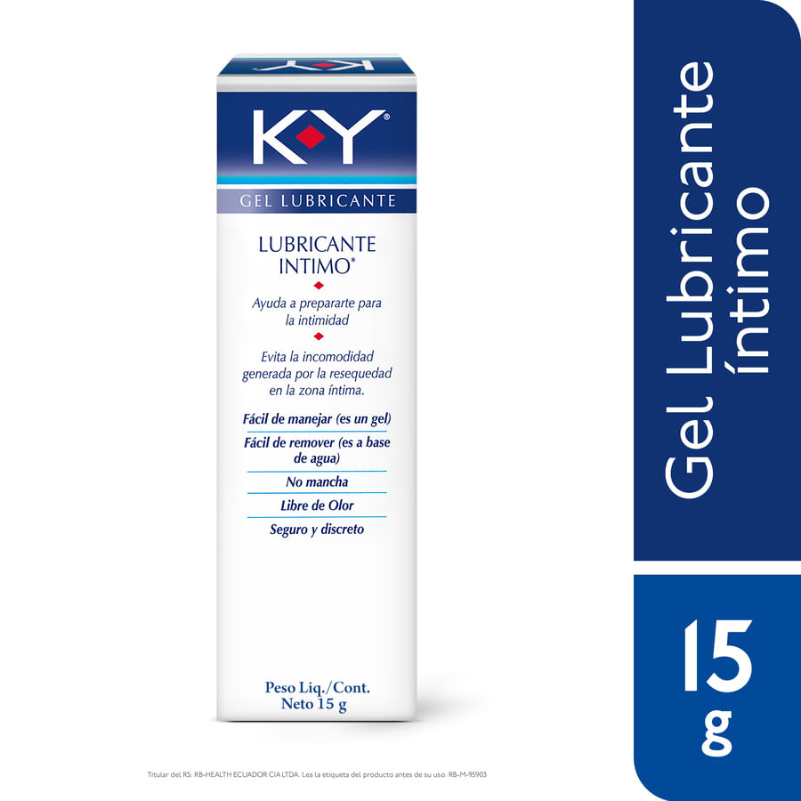 Gel lubricante k-y para resequedad vaginal 15 gr