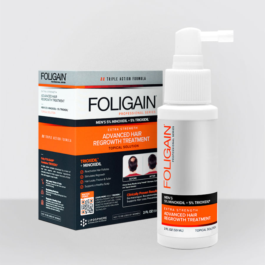 Loción capilar foligain men minoxidil trixidil loción 59 ml