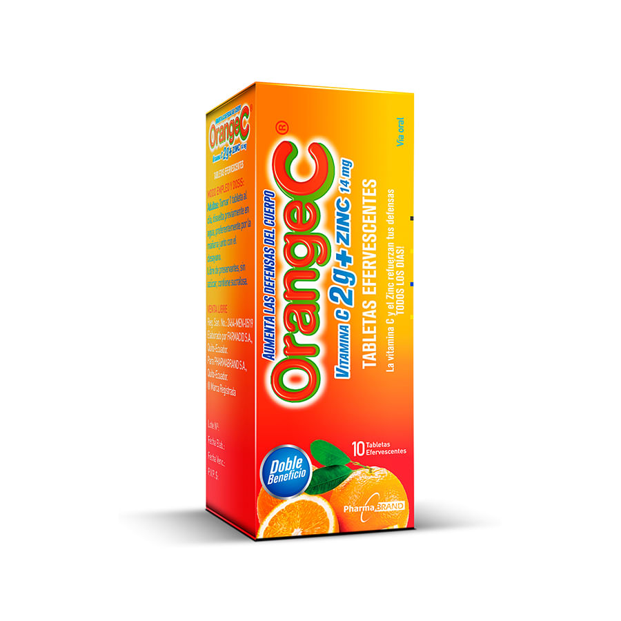 Vitamina c orange c 14mg tabletas efervescentes 2grx10