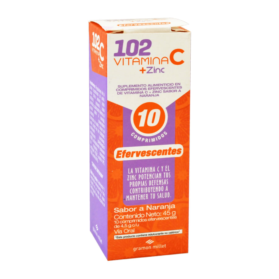 102 vitamina c+zinc tab-efex4.5gx10