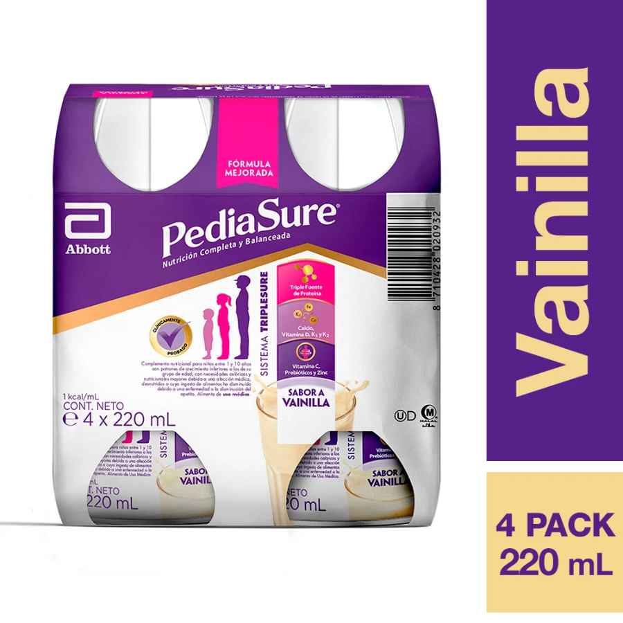 Pediasure Líquido Sabor Vainilla x220ml x4Pack