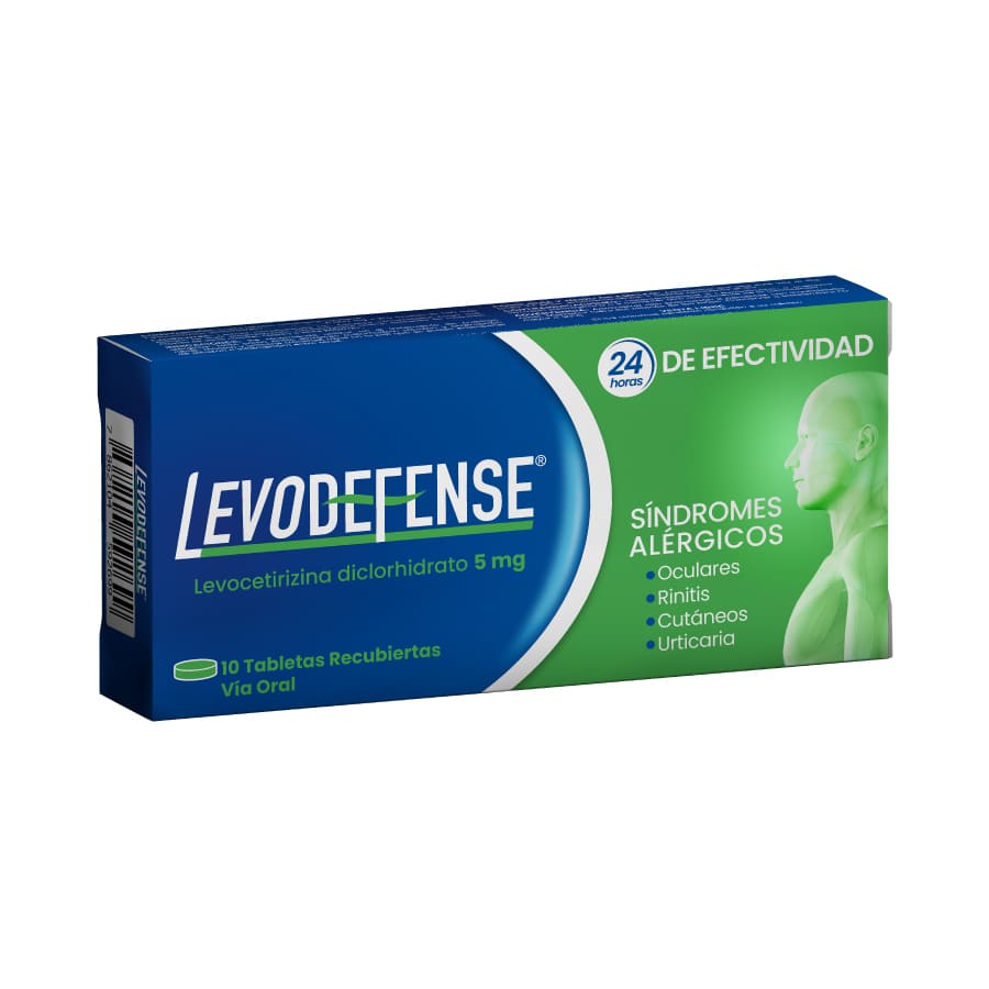Levodefense alergias en adultos y adolecentes 5mg x 10