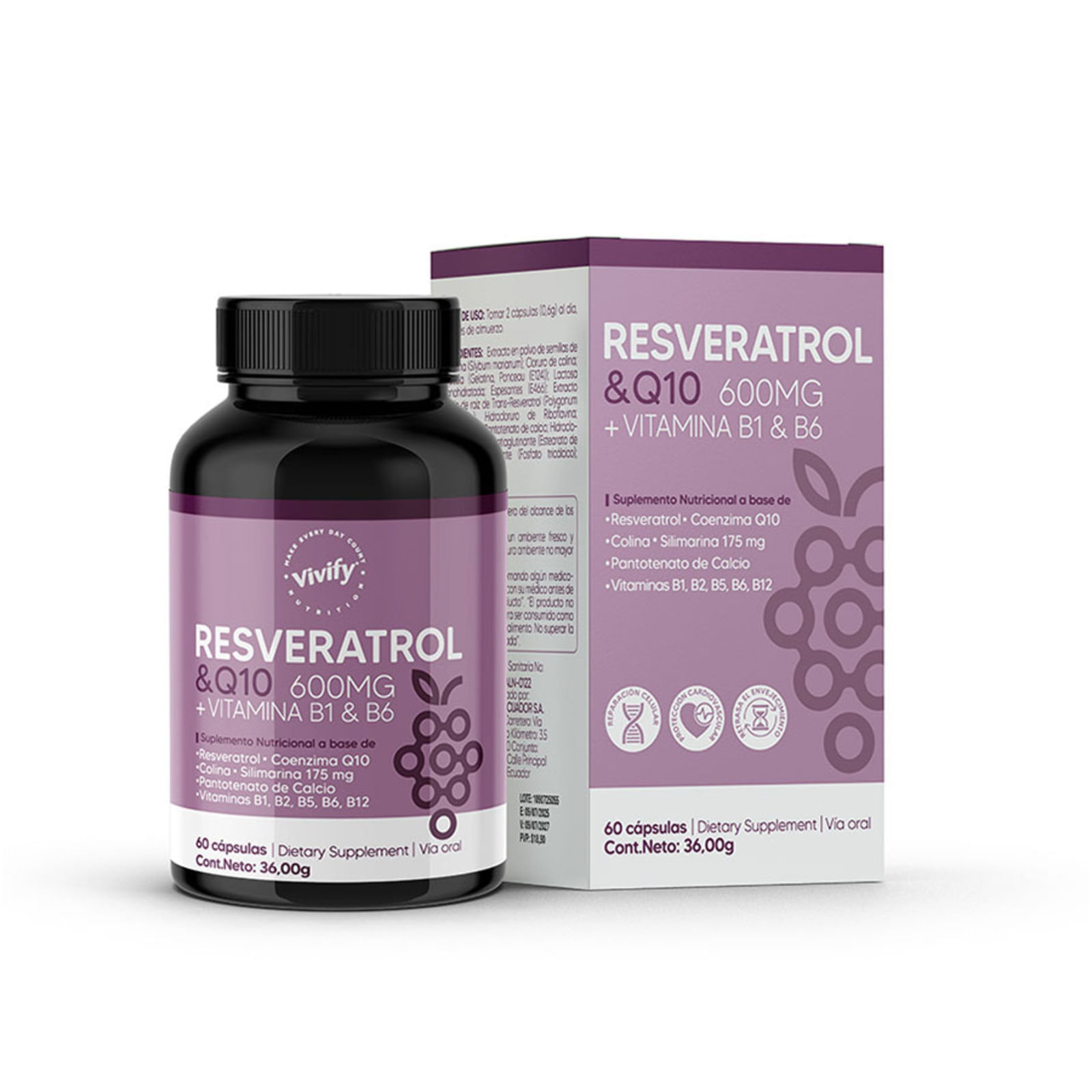 Resveratrol  Q10 suplem-nutr x500mg