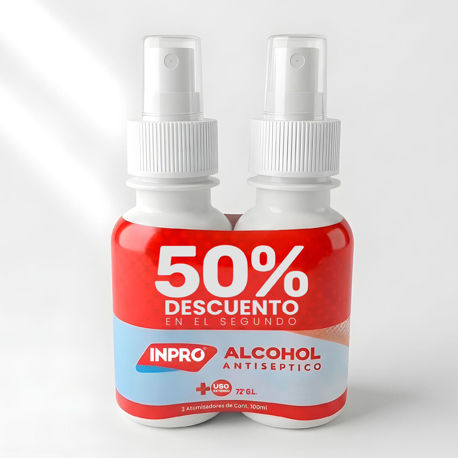Pack X2 Alcohol Antiseptico 100Ml Atomizador