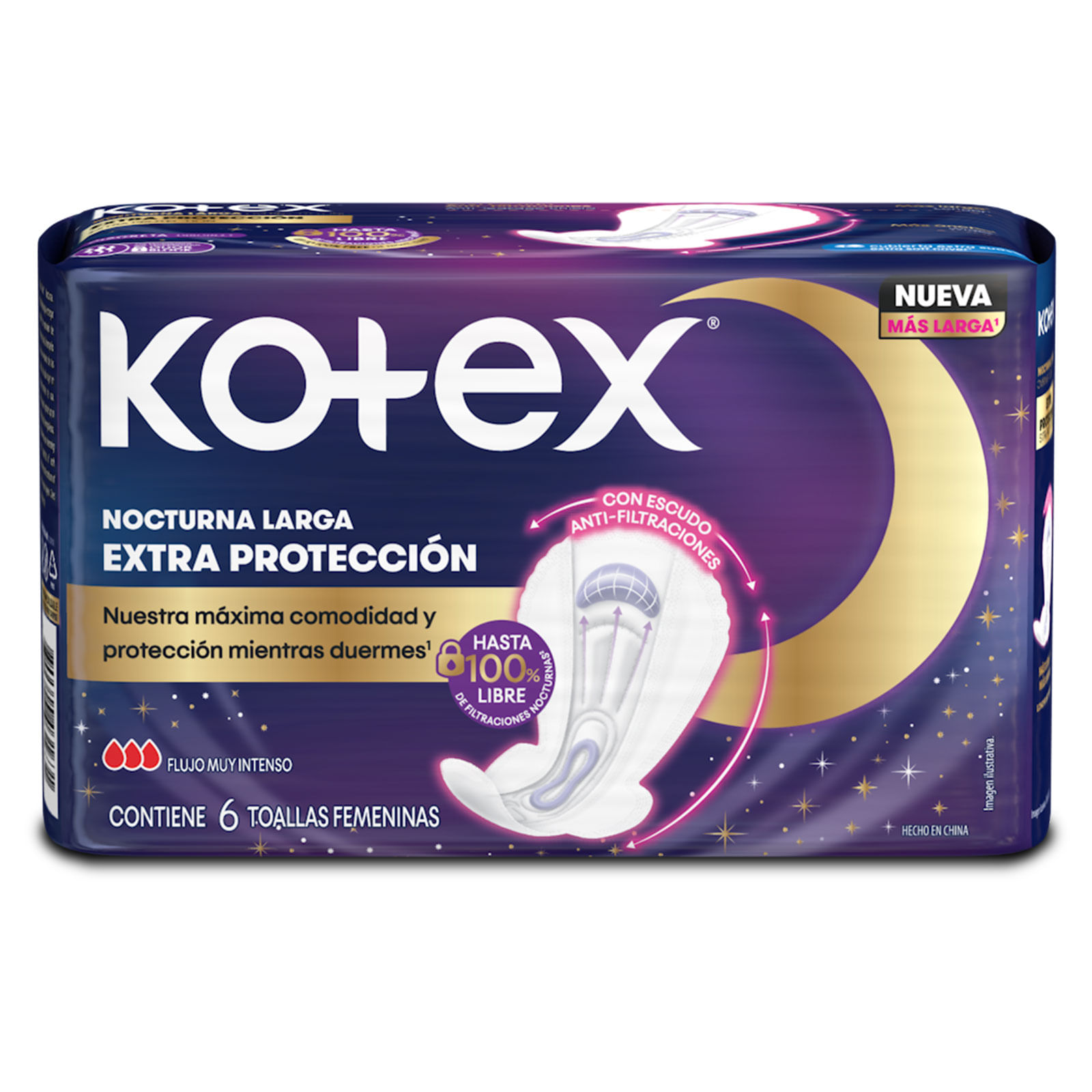Toalla Kotex Noctu larg-extra pro x6