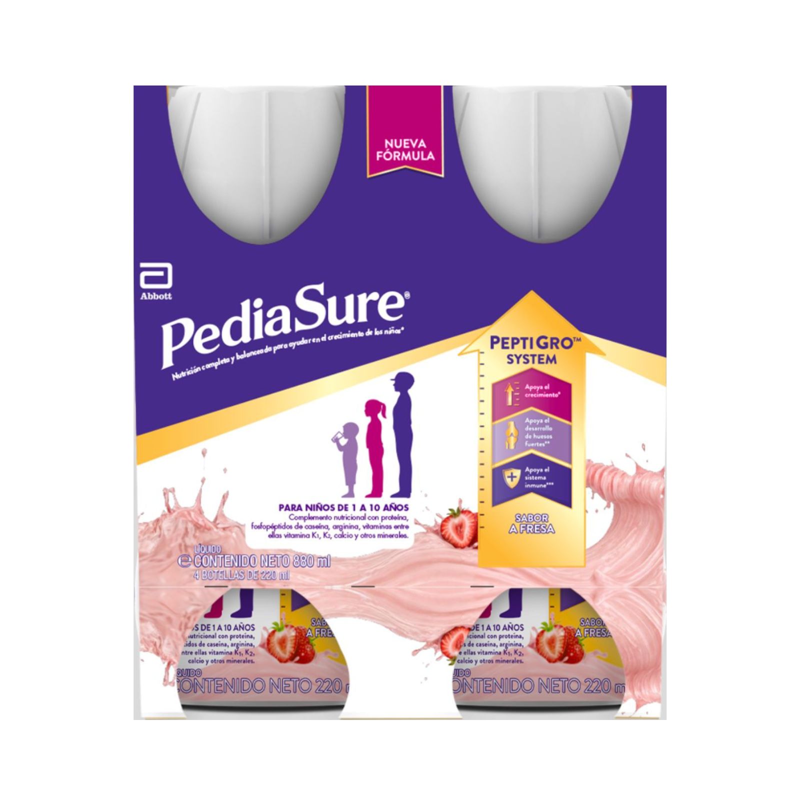 Pediasure Líquido Sabor Fresa x220ml x4Pack